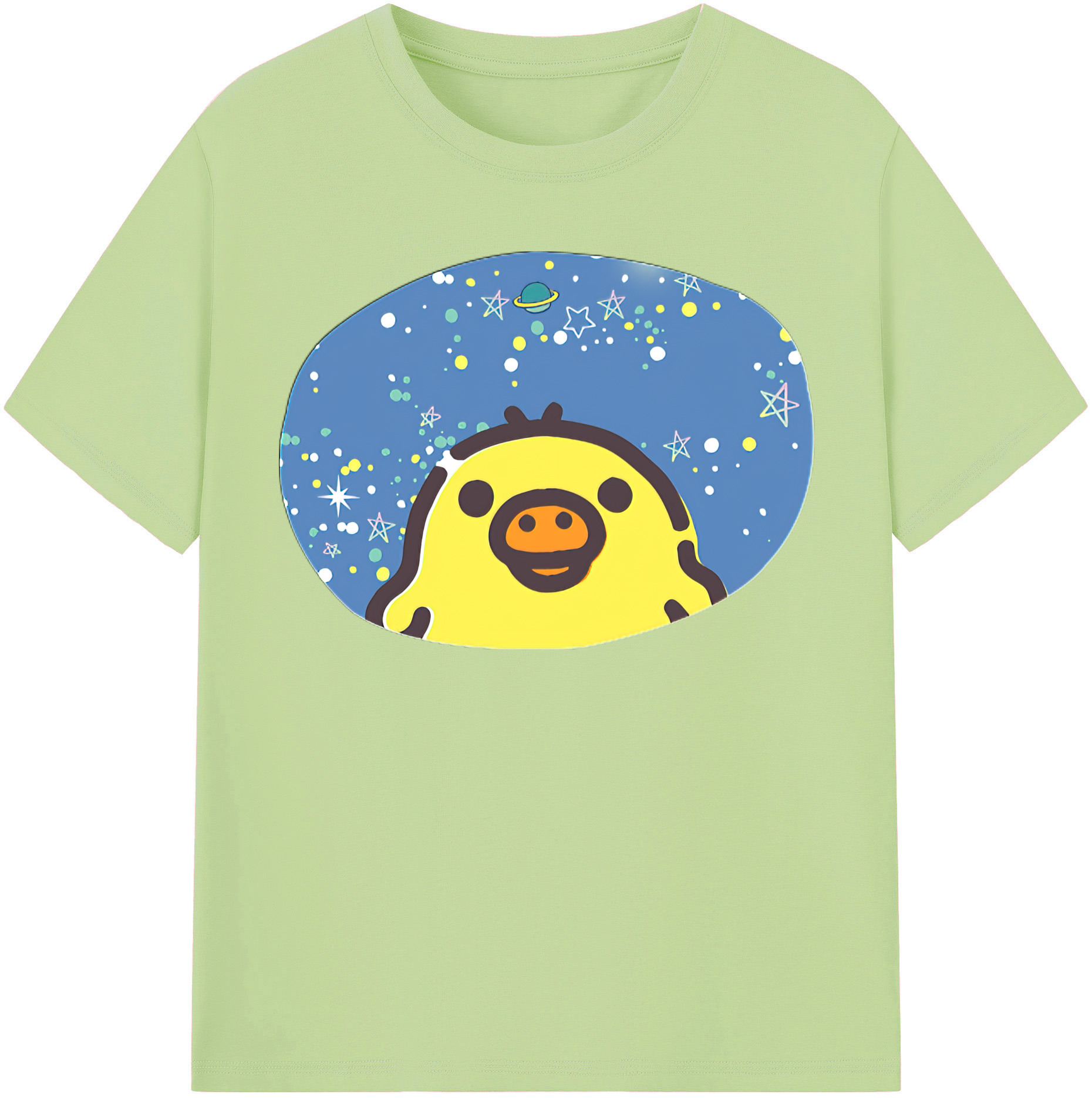 （画像用） リラックマ リラックマ キイロイトリ Rilakkuma Korilakkuma Kiiroitori 綿100％半袖Tシャツ（フロントプリント）
